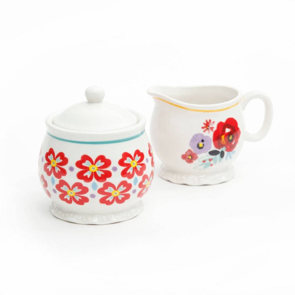 The Pioneer Woman Flea Market Sugar & Creamer with Salt & Pepper Shaker Set - Picture 3 of 8